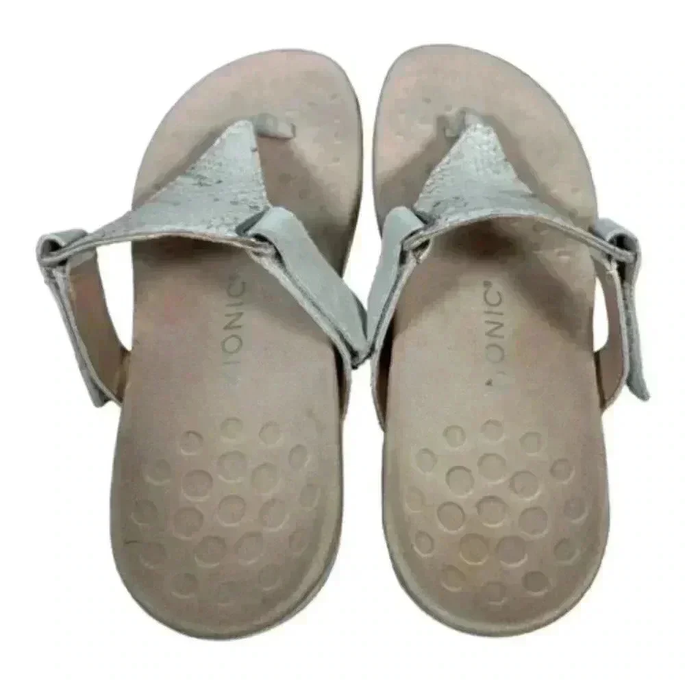 Vionic Sandals Wanda Thong Bone Women's 9 Leather Snake 41